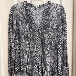 Joie Monochrome Snake Print Blouse